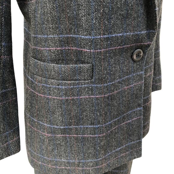 Vtg Sasson Womens Power Professional Suit 80s Single Breast Jacket Skirt Sz 6/7 - Picture 7 of 9